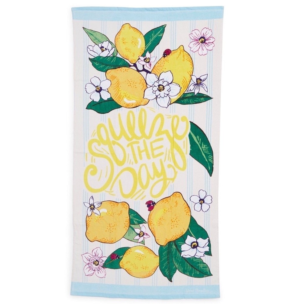Vera Bradley Lemon Grove 🍋 Squeeze the Day Beach Towel New